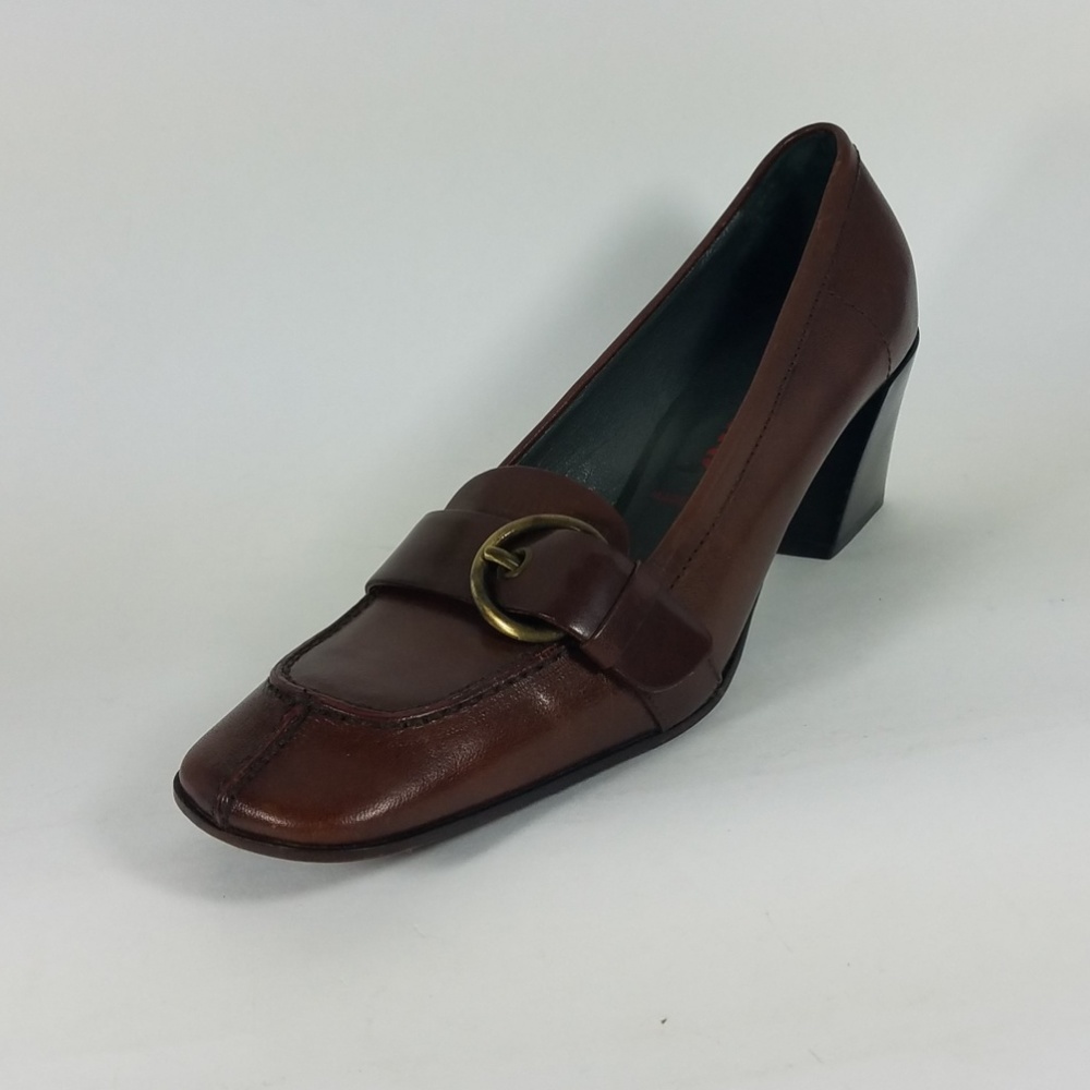 SOLD DIFFNT SITE MIU MIU Prada Heeled Logo Loafers - Picture 3 of 8